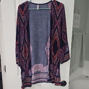 Xhilaration Navy and White Knit Cardigan